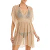 Becca By Rebecca Virtue Crochet Tunic Sheer Beach Cover Up In Golden