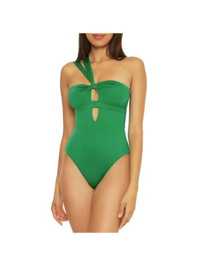 Becca By Rebecca Virtue Womens Solid Nylon One-piece Swimsuit In Green