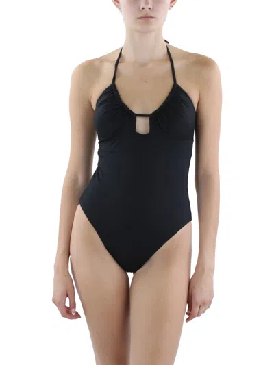 Becca By Rebecca Virtue Womens Strappy Nylon One-piece Swimsuit In Black