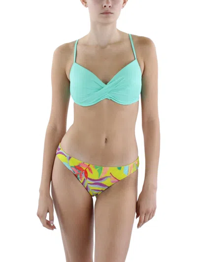 Becca By Rebecca Virtue Womens Underwire Nylon Bikini Swim Top In Green