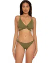 Becca By Rebecca Virtue Wrap Bra Womens Green Twist Front Swimwear Jdm1040 In Green