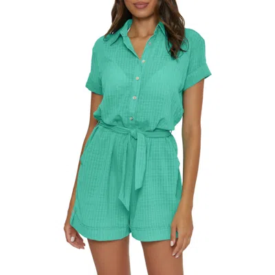 Becca Cabana Semisheer Cover-up Romper In Bermuda