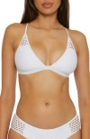 Becca Castaway Halter Bikini Top In White