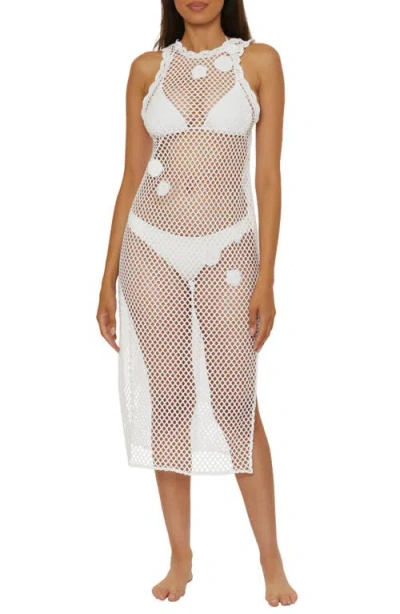 Becca Castaway Island Sheer Mesh Cover-up Dress In White