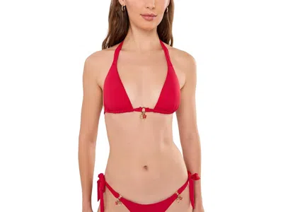 Becca Charmed Cheryl Triangle Top Women's Clothing Ruby: Sm, Nylon/spandex In Red