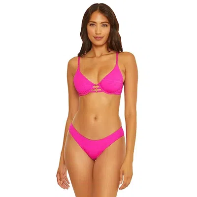 Becca Coast Emory Bikini Top Women's Pink Flambe Stretch Swimwear Ddr2191