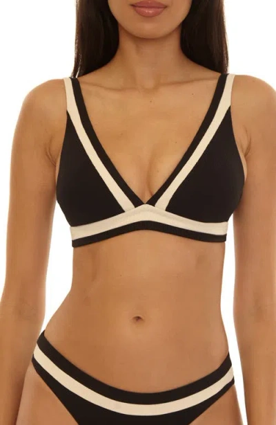 Becca Coast Line Triangle Bikini Top In Black