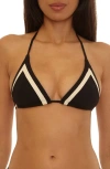 Becca Coast Line Triangle Bikini Top In Black