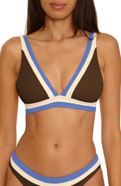 Becca Coast Line Triangle Bikini Top In Brown