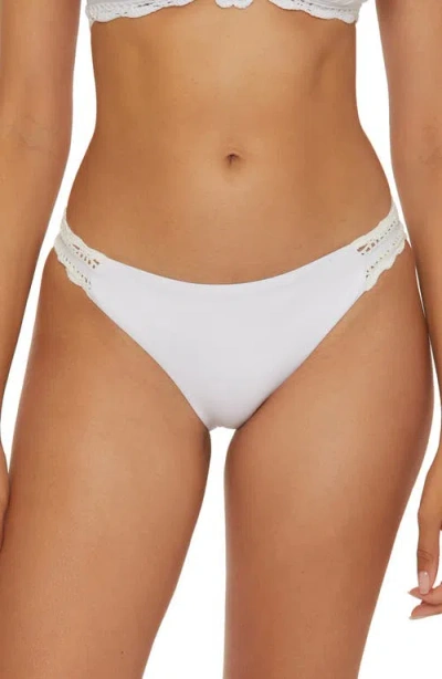 Becca Colette American Crochet Trim Bikini Bottoms In White