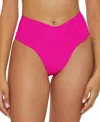 Becca Color Code Bikini Bottom Women's Azalea Ashlyn French Cut Ruched Kfc189 In Pink