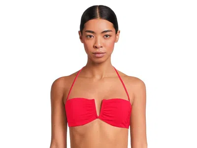 Becca Color Code Brinley V Wire Bandeau Top In Red