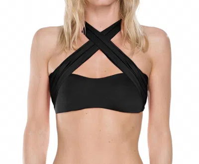 Becca Color Code Convertible Strappy Bikini Top In Bec Black