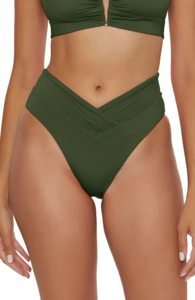 Becca Color Code High Waist Bikini Bottoms In Green