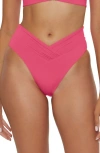 Becca Color Code High Waist Bikini Bottoms In Pink Agate