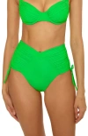 Becca Color Code High Waist Side Tie Bikini Bottoms In Green