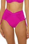 Becca Color Code High Waist Side Tie Bikini Bottoms In Purple