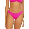 Becca Pucker Up Textured Shirred-back Hipster Bikini Bottoms Women's Swimsuit In Pink Flambe