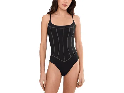 Becca Color Code Madilynn Corset Inspired One-piece In Black