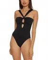 Becca Color Code Rylie Covertible Bandeau One Piece Swimsuit In Black In Black