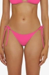 Becca Side Tie Bikini Bottoms In Pink Glow