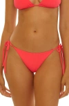 Becca Color Code Side Tie Bikini Bottoms In Red