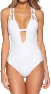 Becca Color Code Skylar Plunge One Piece Swimsuit In White In White