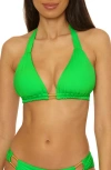 Becca Color Code Triangle Bikini Top In Green