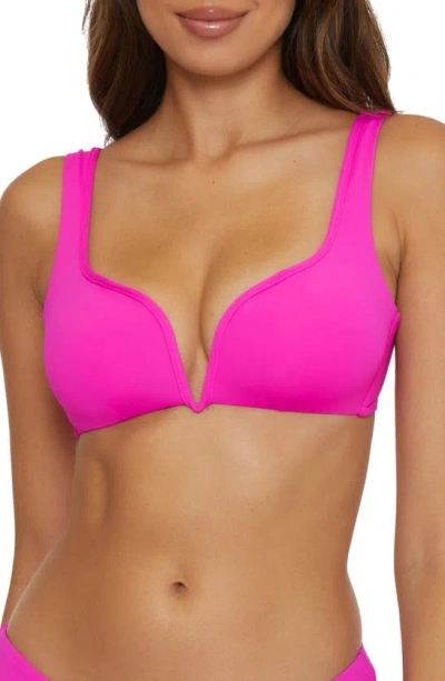 Becca Colour Code V-wire Bikini Top In Vivid Pink