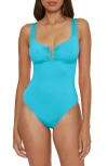 Becca Color Code V-wire One-piece Swimsuit In Pool