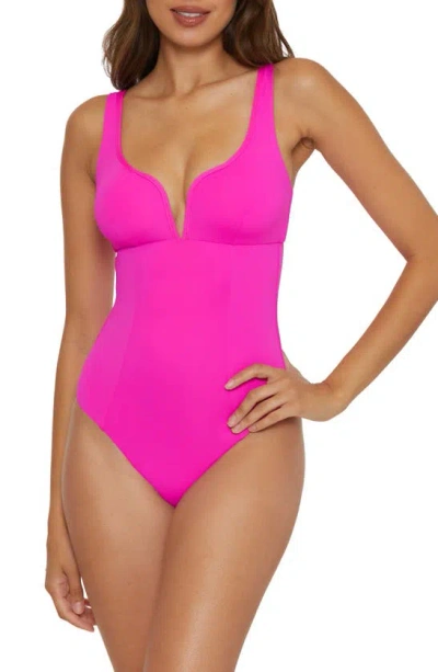 Becca Color Code V-wire One-piece Swimsuit In Vivid Pink