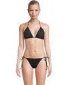 Becca Color Play Crochet Cheryl Triangle Top Womens Black Swimwear Buu1199