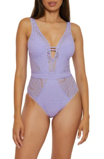 BECCA BECCA COLOR PLAY MESH ONE-PIECE SWIMSUIT