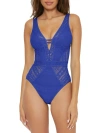 Becca Color Play Lace One-piece Swimsuit In Ultramarine