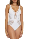 Becca Color Play Lace One-piece Swimsuit In White