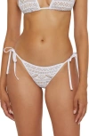 Becca Color Play Side Tie Bikini Bottoms In White/tan