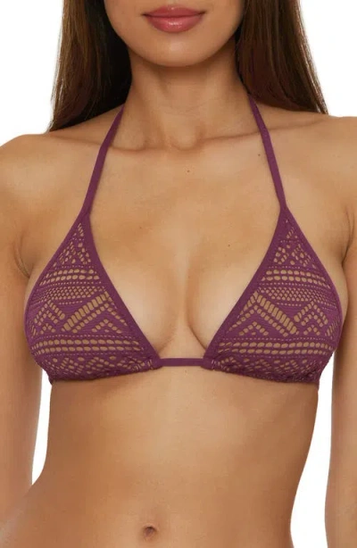 Becca Color Play Triangle Bikini Top In Aubergine