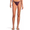 Becca Color Sheen Bikini Bottom Womens Aubergine Tie Side Swimwear Kfc215 In Purple