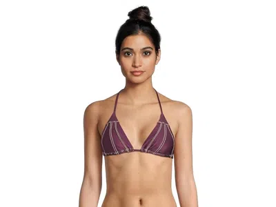 Becca Color Sheen Cheryl Triangle Top Womens Aubergine Swimwear Buu1266 In Purple