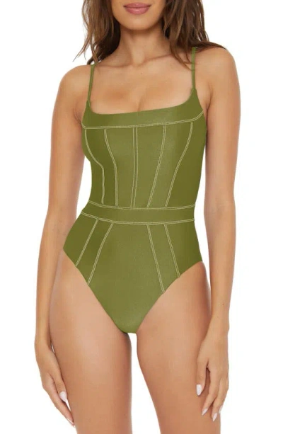 Becca Colour Sheen One-piece Swimsuit In Green