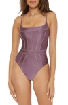 Becca Color Sheen One-piece Swimsuit In Purple