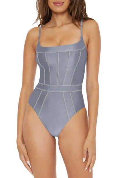 Becca Colour Sheen One-piece Swimsuit In Silver