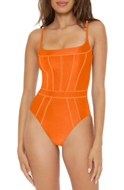 Becca Colour Sheen One-piece Swimsuit In Tangerine