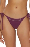 Becca Color Sheen Demi Tie Side Basic Bottom Womens Aubergine Swimwear Buu1190