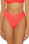 Becca Connect High Waist Bikini Bottoms In Red
