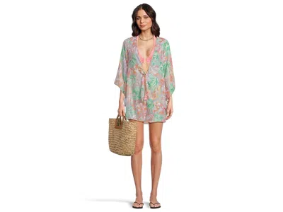 Becca Coral Reef Sheer Chiffon Tunic In Green