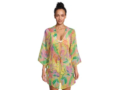 Becca Costa Bella Chiffon Tunic Cover-up In Green