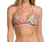 Becca Crochet Scallop Triangle Bikini Top In English Garden In Multi