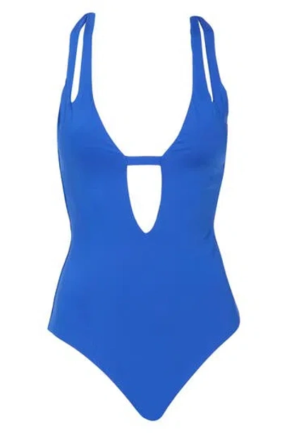 Becca Deep V-neck Teardrop One-piece Swimsuit
