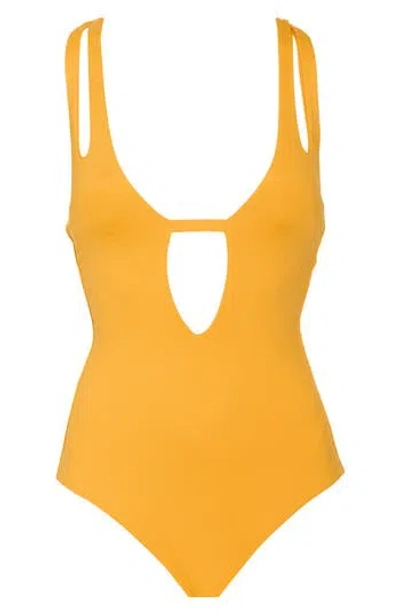Becca Deep V-neck Teardrop One-piece Swimsuit